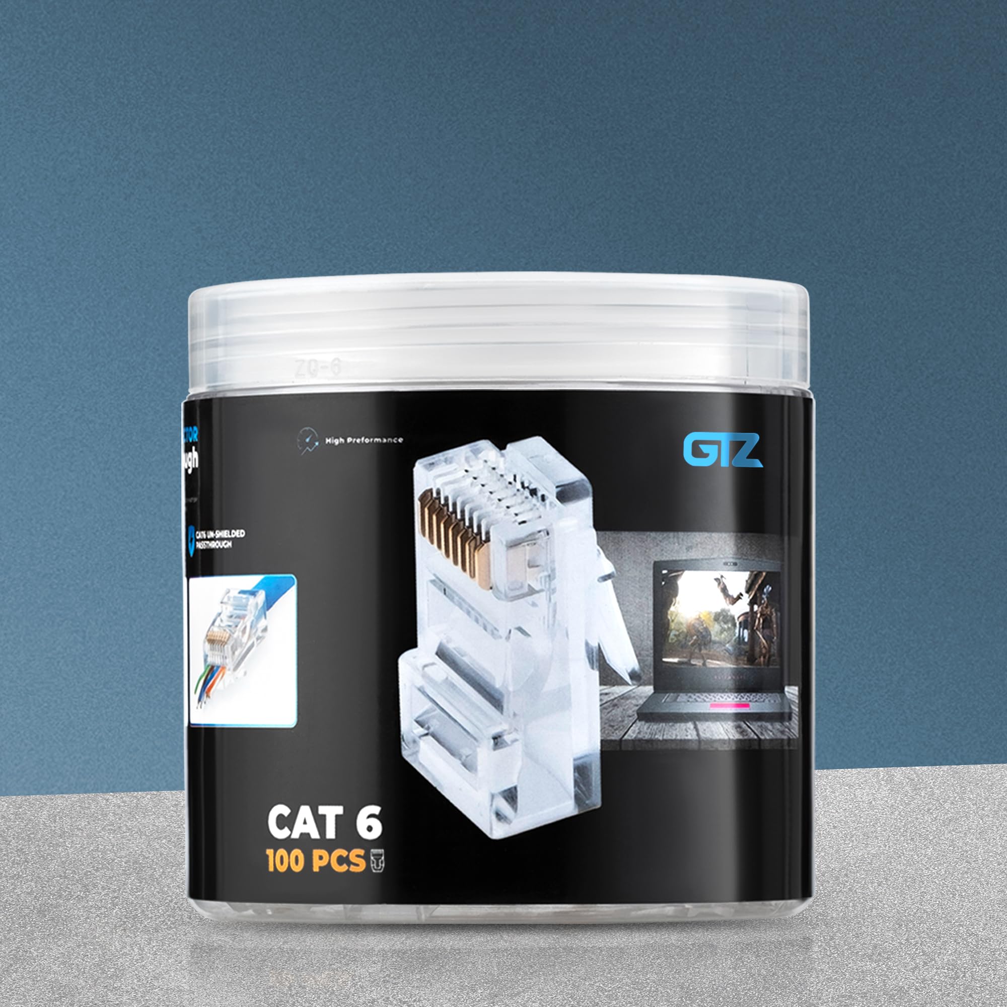 Amazon.co.jp: GTZ RJ45 Cat6 パススルーコネクタ 100個パック